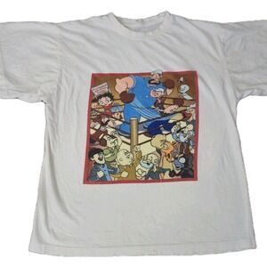 Vintage 90s Cartoon T Shirt White Normcore Kidcore Size XL Popeye Betty Boop